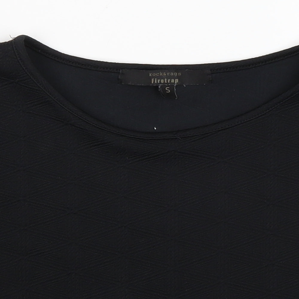 Firetra Womens Black   Basic T-Shirt Size S  - Cropped