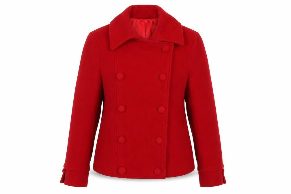 Womens UK Size 12 Select Red Pea Coat