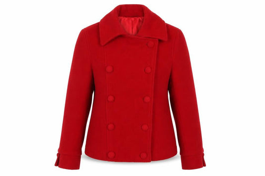Womens UK Size 12 Select Red Pea Coat