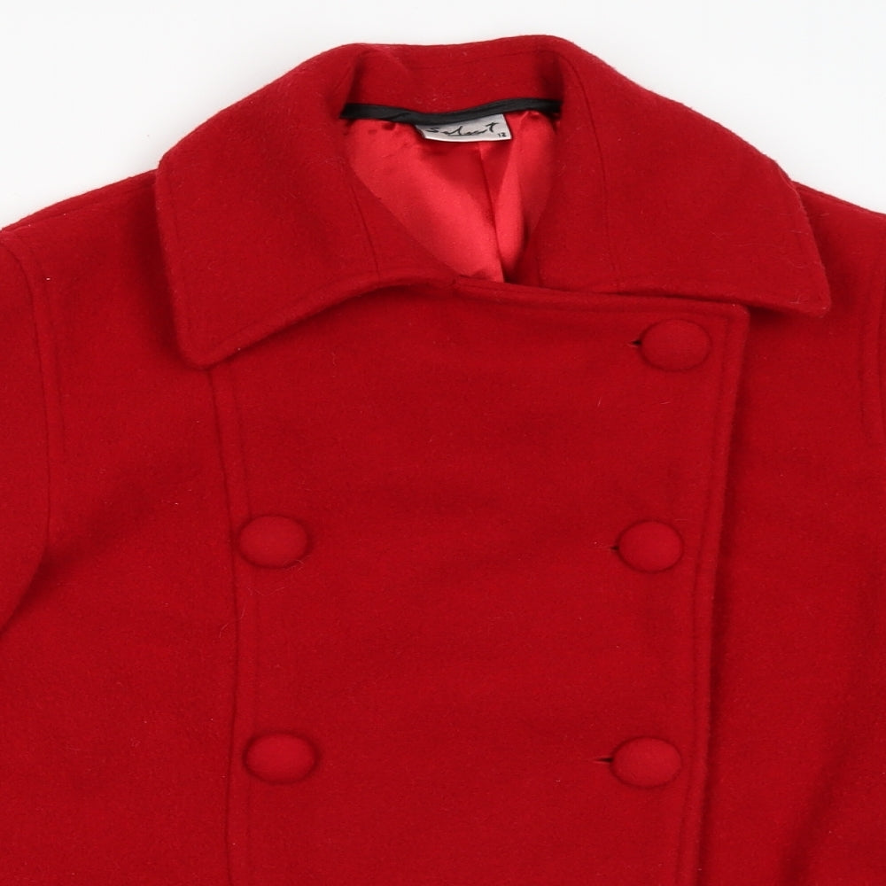 Womens UK Size 12 Select Red Pea Coat