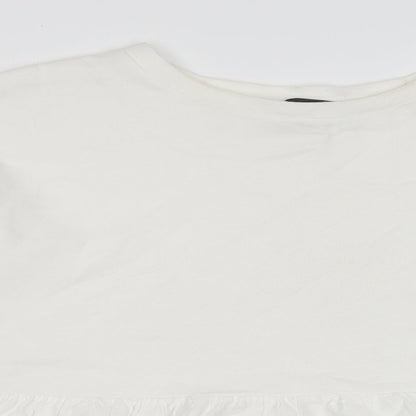 Primark Womens White   Pullover Sweatshirt Size 10  - Peplum