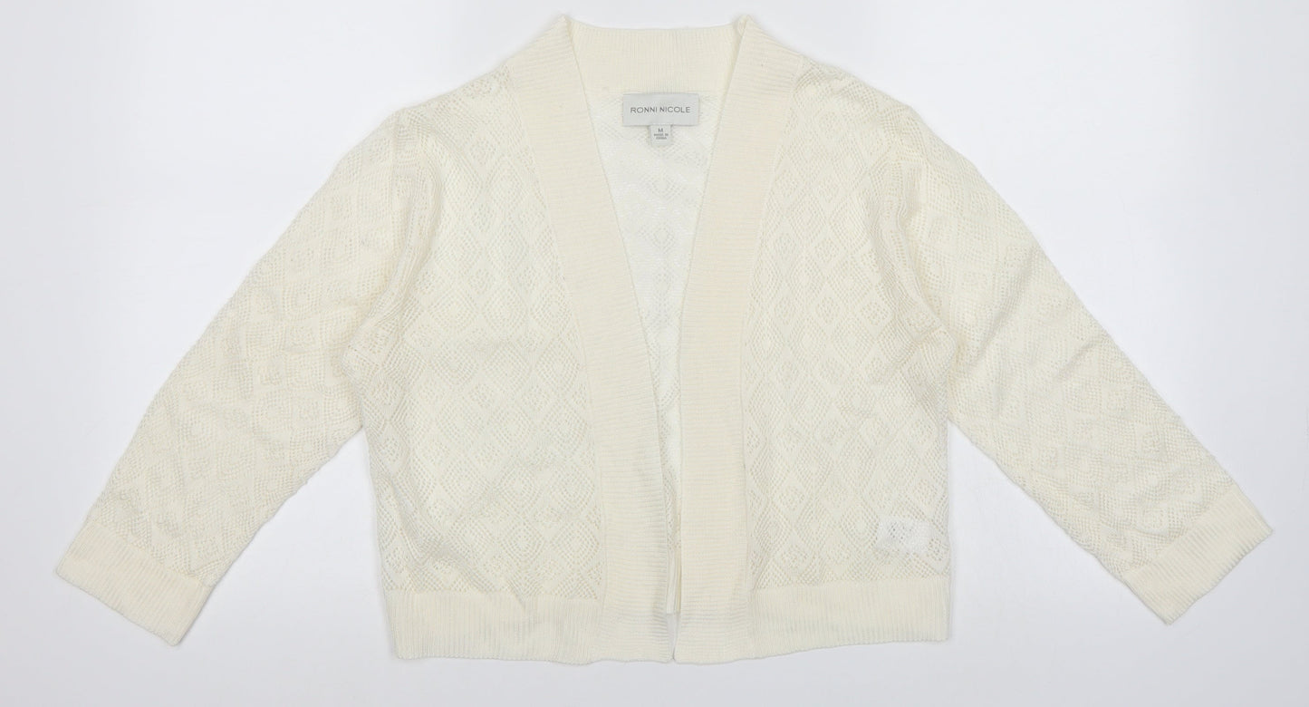 Ronni Nicole Womens White   Cardigan Jumper Size M
