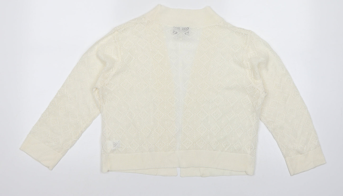Ronni Nicole Womens White   Cardigan Jumper Size M