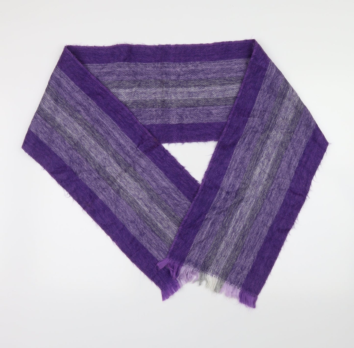preworn Unisex Purple Striped   Scarf
