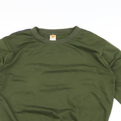 Liranmel Womens Green Striped  Pullover Sweatshirt Size 2XL  - stripe on sleeves