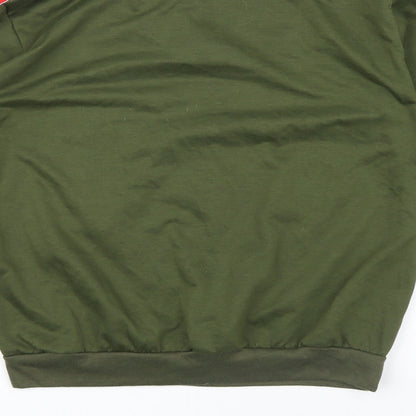 Liranmel Womens Green Striped  Pullover Sweatshirt Size 2XL  - stripe on sleeves