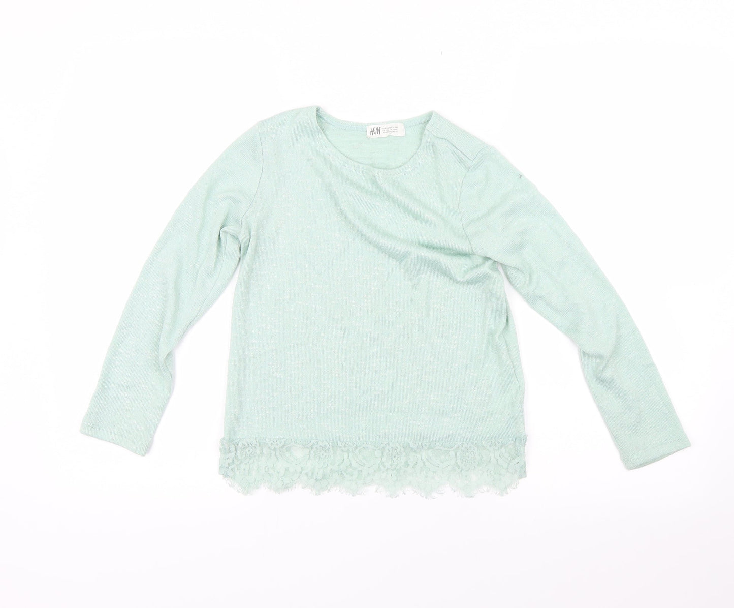 H&M Girls Green   Pullover Jumper Size 7-8 Years