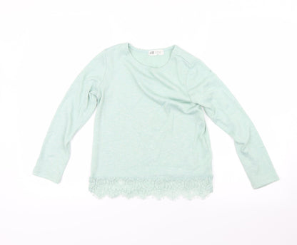 H&M Girls Green   Pullover Jumper Size 7-8 Years
