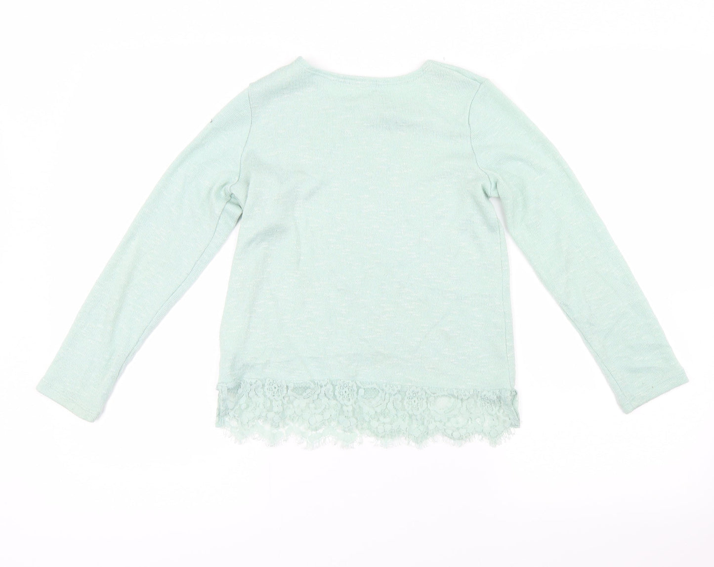 H&M Girls Green   Pullover Jumper Size 7-8 Years