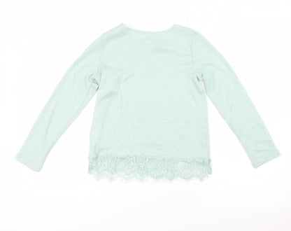 H&M Girls Green   Pullover Jumper Size 7-8 Years