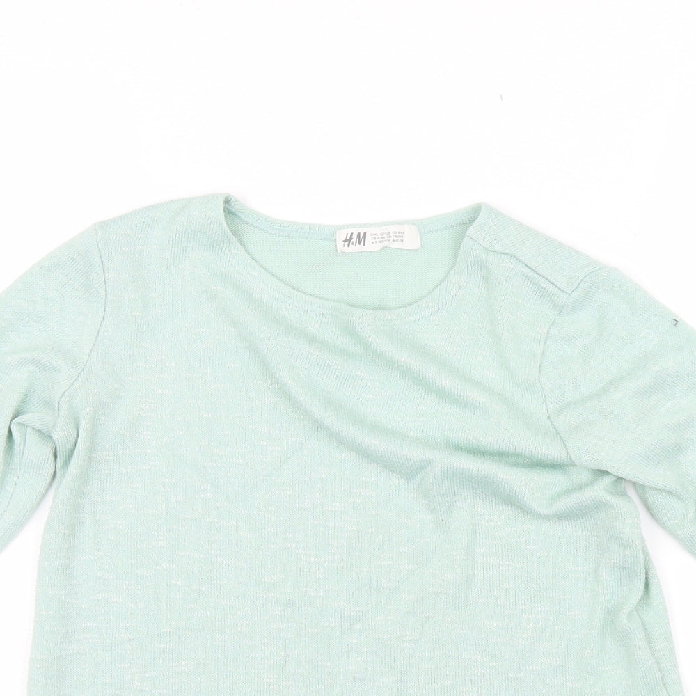 H&M Girls Green   Pullover Jumper Size 7-8 Years