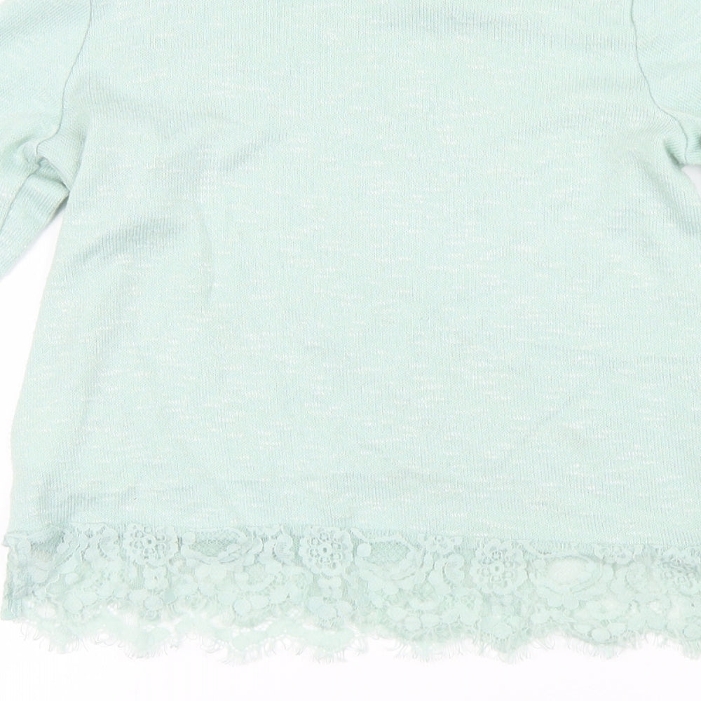 H&M Girls Green   Pullover Jumper Size 7-8 Years