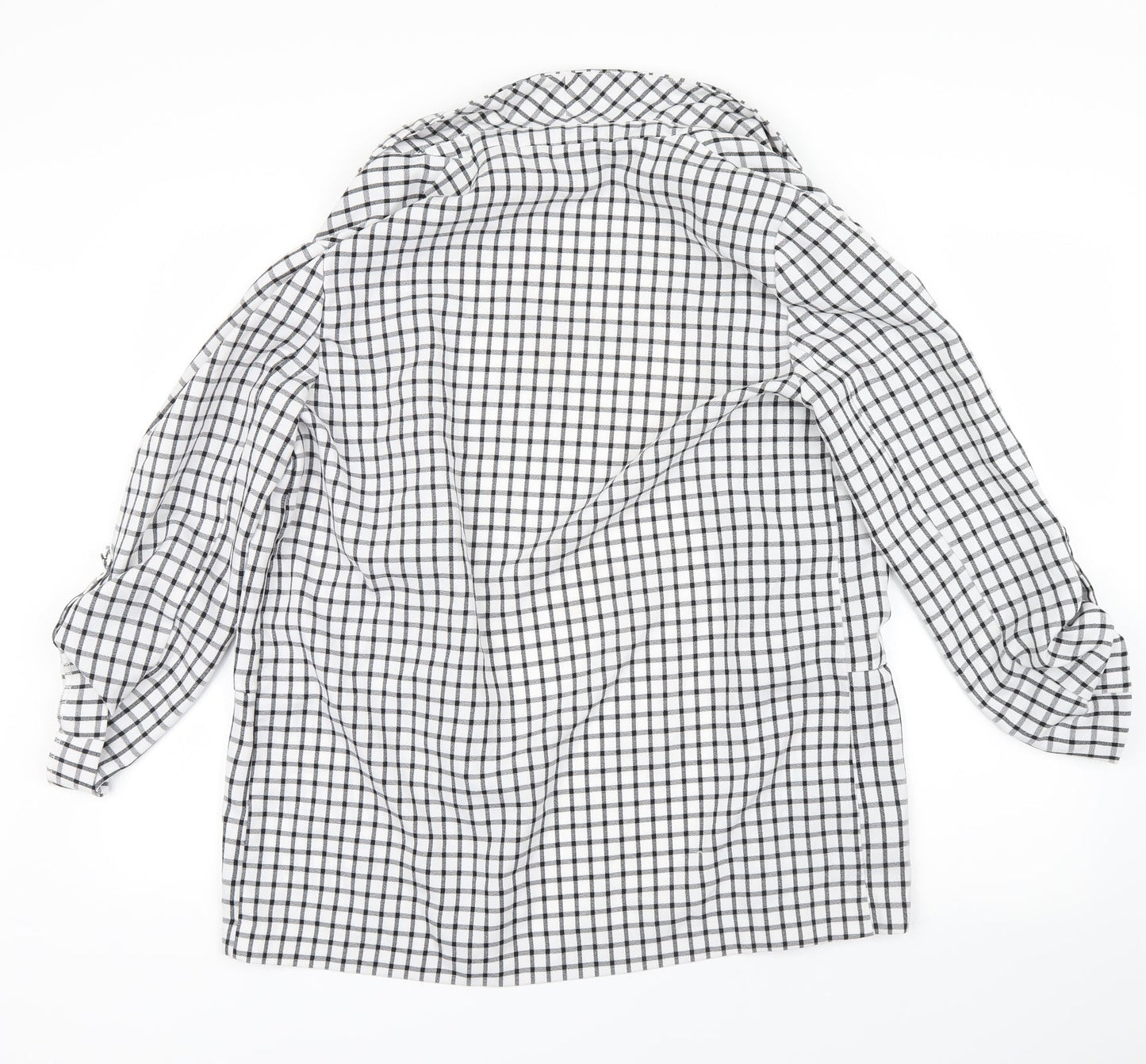 Primark Womens White Check  Jacket Coatigan Size 12