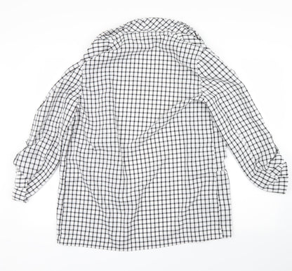 Primark Womens White Check  Jacket Coatigan Size 12