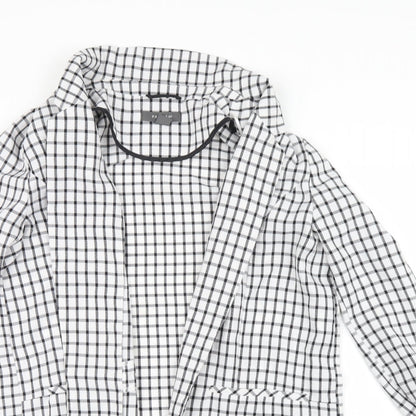 Primark Womens White Check  Jacket Coatigan Size 12