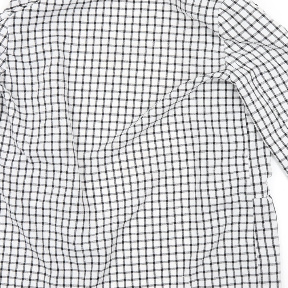 Primark Womens White Check  Jacket Coatigan Size 12
