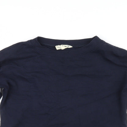 H&M Girls Blue   Pullover Sweatshirt Size 10-11 Years  - stripe on sleeves