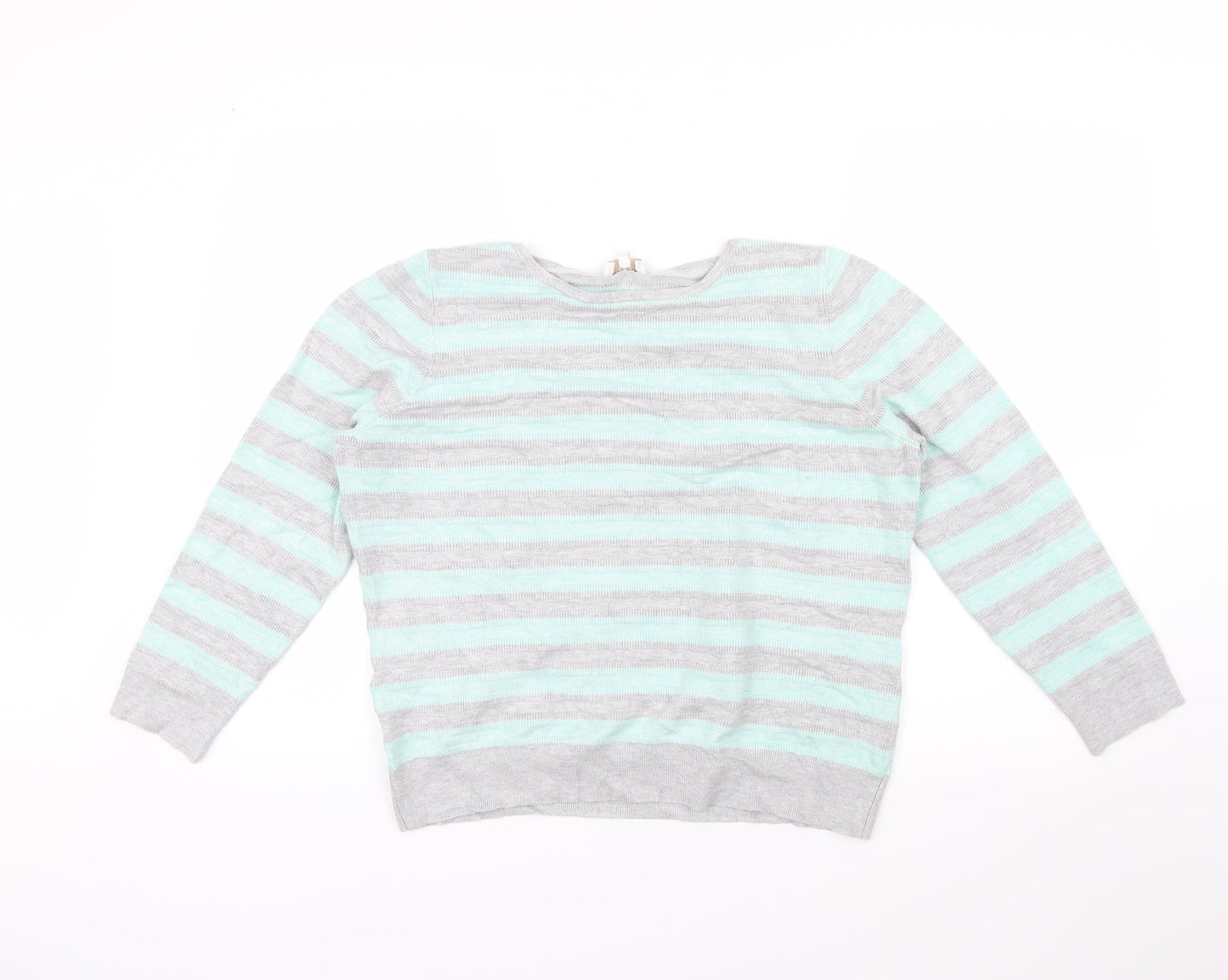 CC Womens Blue Striped  Pullover Jumper Size XL