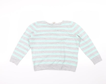 CC Womens Blue Striped  Pullover Jumper Size XL
