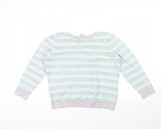 Country Casuals Womens Blue Striped Pullover Jumper Size XL
