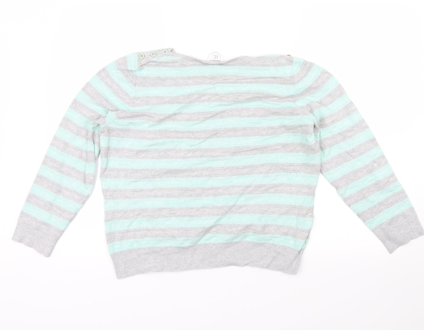 CC Womens Blue Striped  Pullover Jumper Size XL