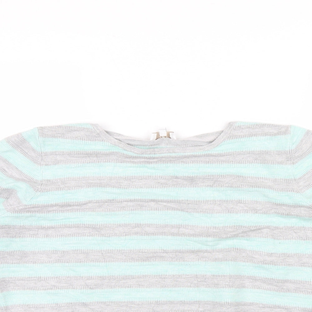 CC Womens Blue Striped  Pullover Jumper Size XL