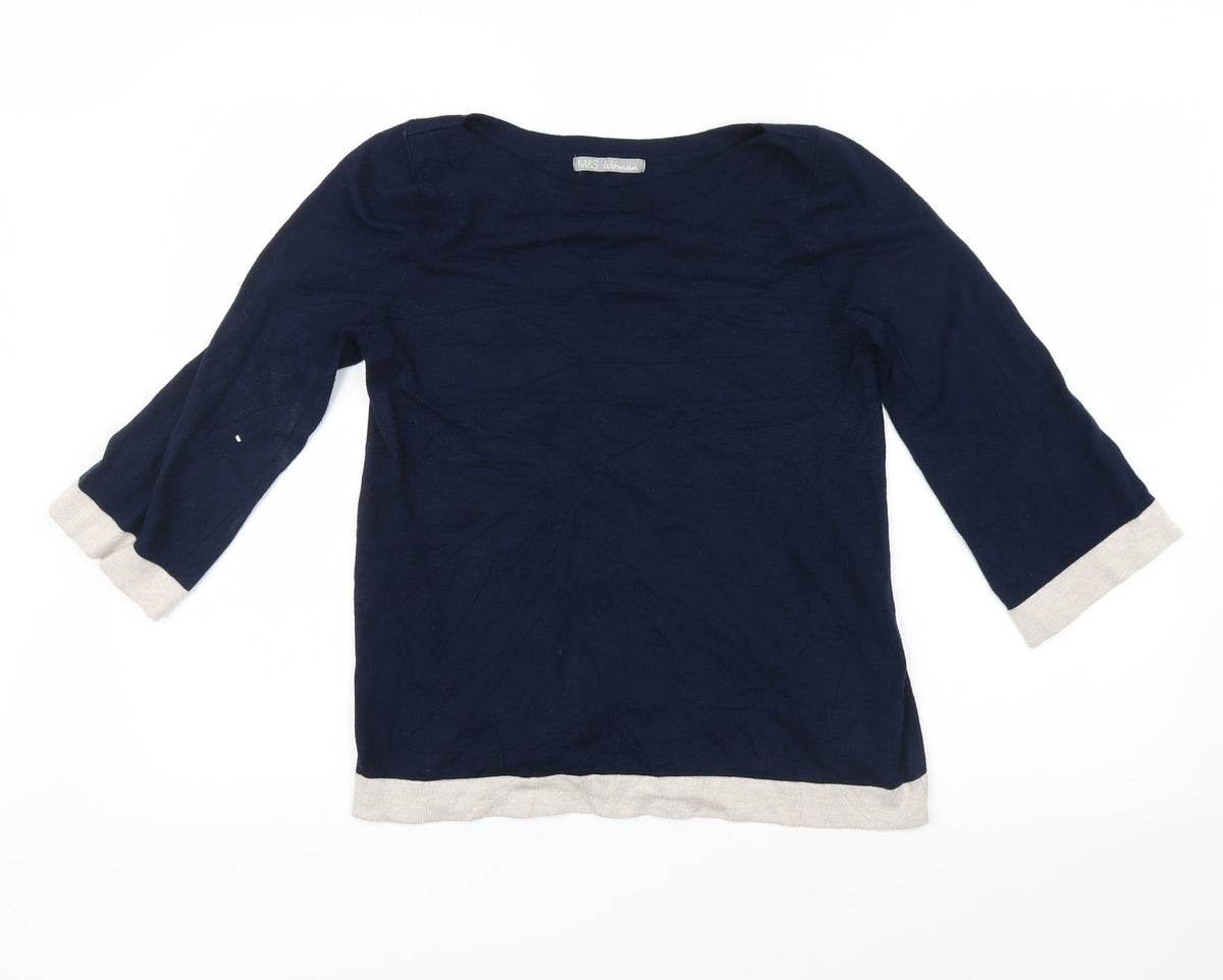 Marks & Spencer Womens Blue   Pullover Jumper Size 10