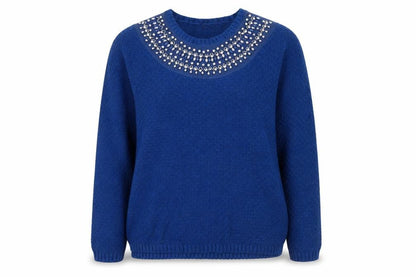 Isle Essentials Womens Blue   Pullover Jumper Size M
