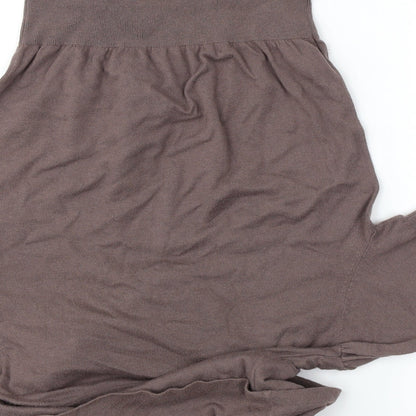 Womens UK Size L H&M Brown Cropped T-Shirt