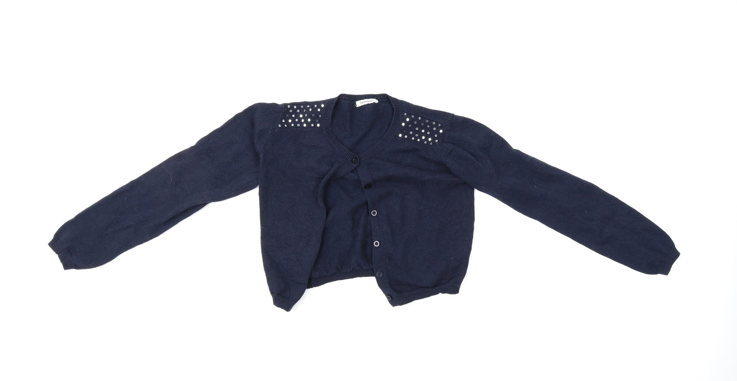 3 Pommes Womens Blue   Cardigan Jumper Size 16
