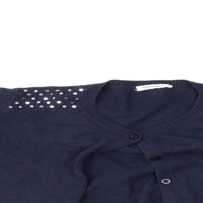 3 Pommes Womens Blue   Cardigan Jumper Size 16