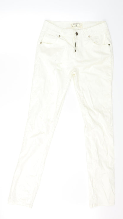 Diamonds &Divas Womens White  Denim Skinny Jeans Size 12 L29 in