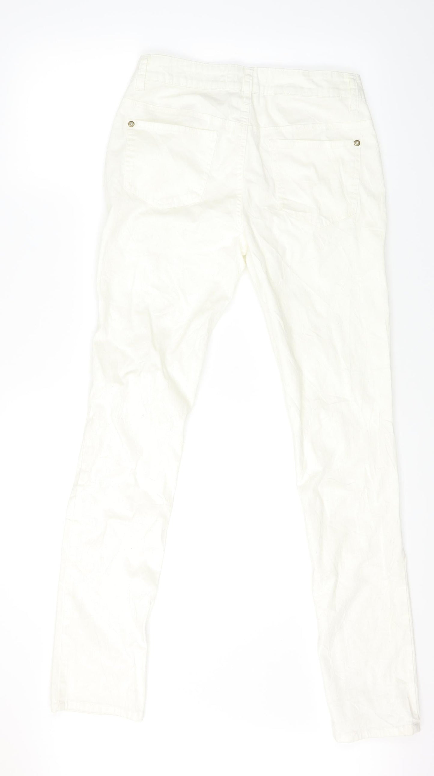 Diamonds &Divas Womens White  Denim Skinny Jeans Size 12 L29 in