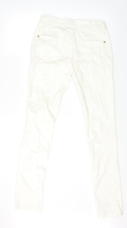 Diamonds &Divas Womens White  Denim Skinny Jeans Size 12 L29 in