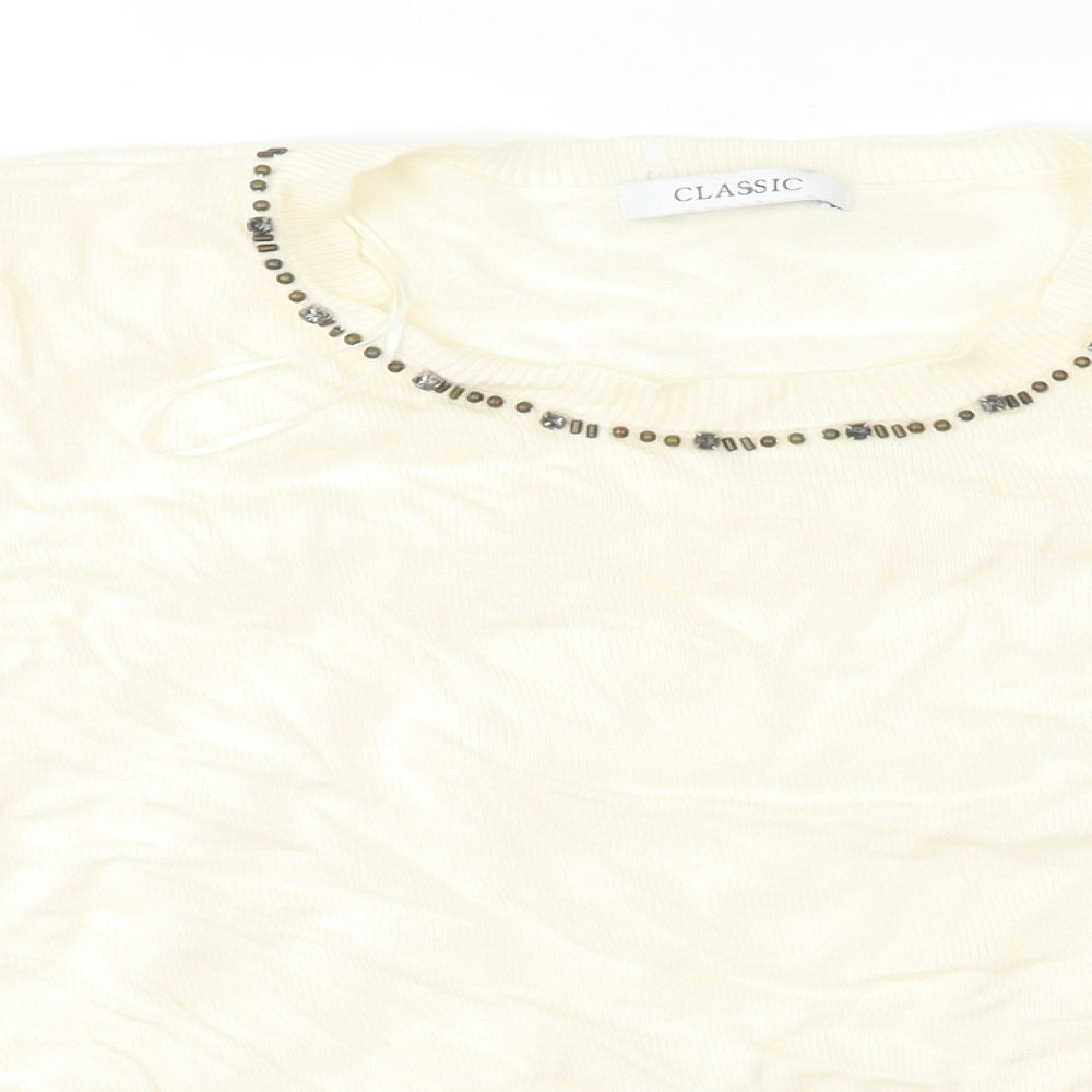 Womens UK Size 16 Classic White Basic T-Shirt