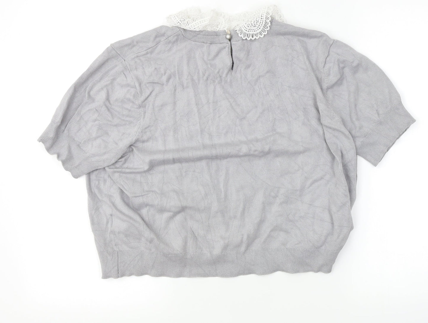 Womens UK Size XL Divided Grey Cropped T-Shirt