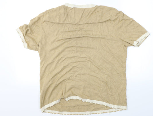 Womens UK Size 18 Gerry Weber Beige Basic T-Shirt