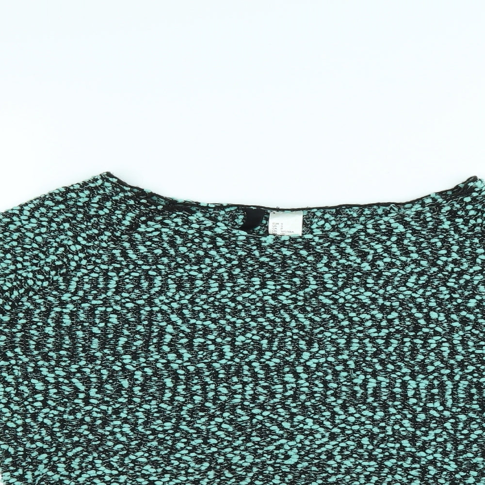 Womens UK Size S H&M Green Cropped Blouse