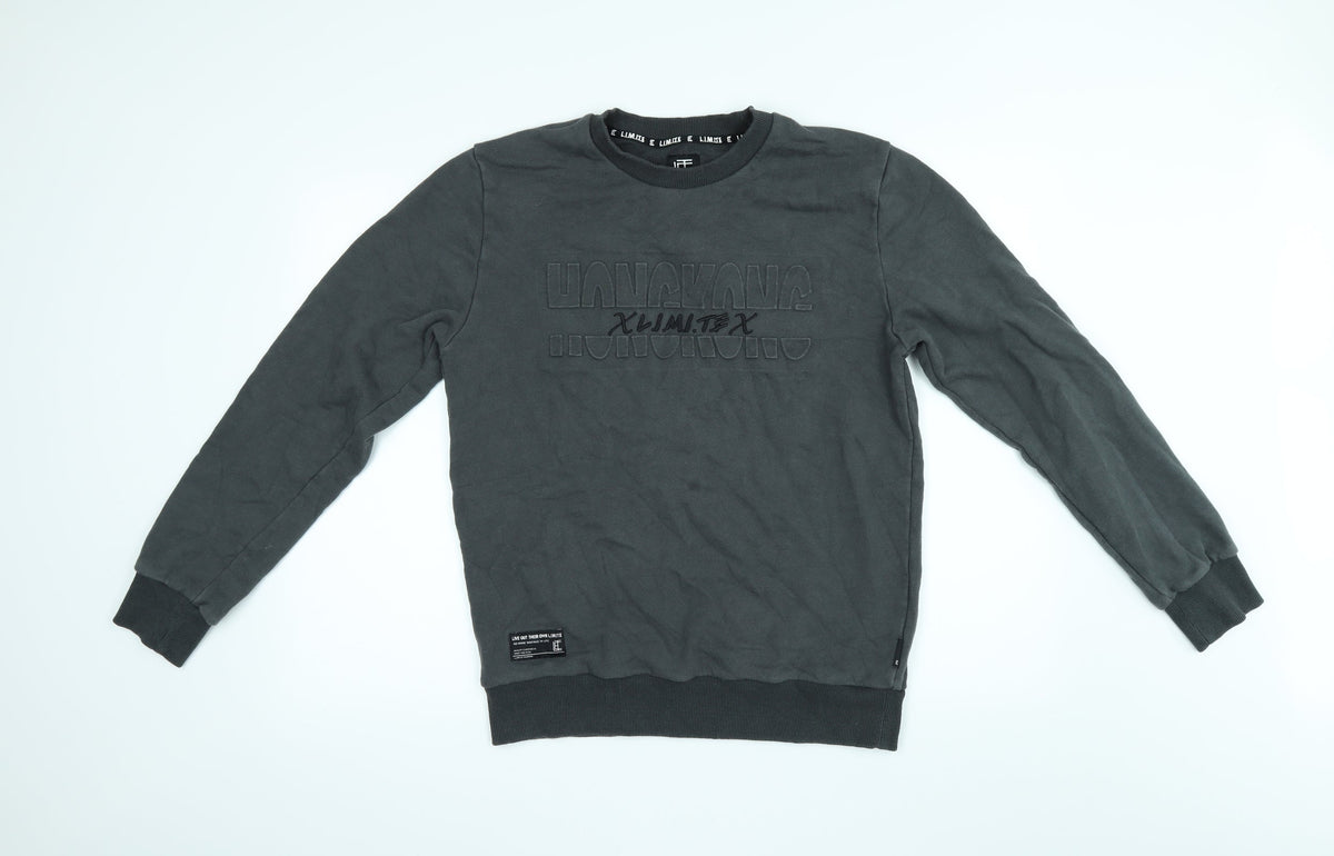L.I.M.I.T.E Mens Grey   Pullover Jumper Size M
