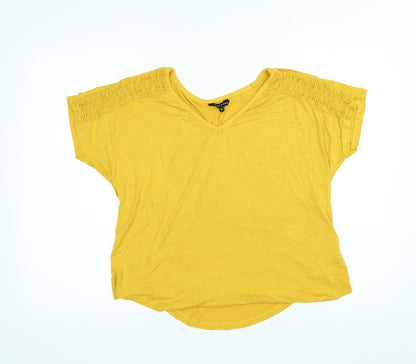 Womens UK Size 14 Peacocks Yellow Basic Blouse