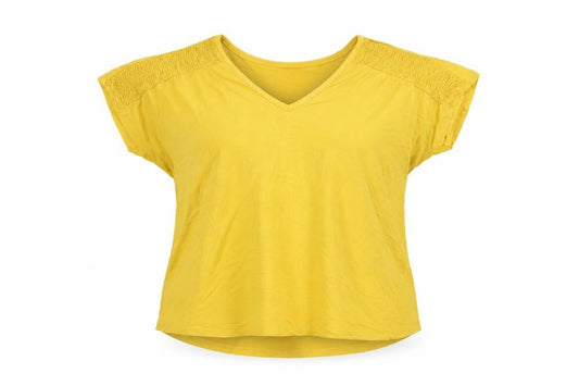 Womens UK Size 14 Peacocks Yellow Basic Blouse