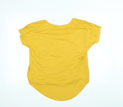 Womens UK Size 14 Peacocks Yellow Basic Blouse