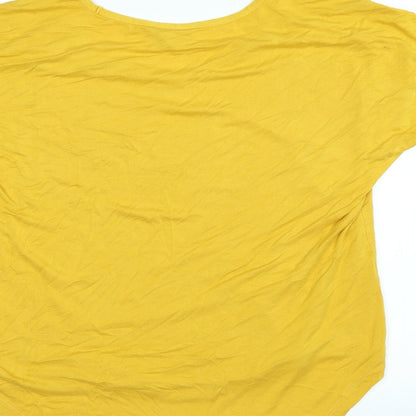 Womens UK Size 14 Peacocks Yellow Basic Blouse