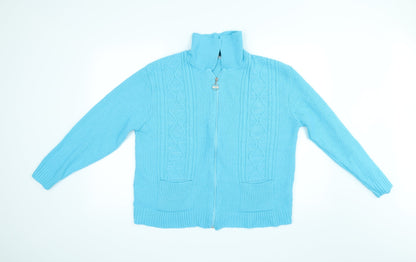 Glimpse Womens Blue   Cardigan Jumper Size 2XL
