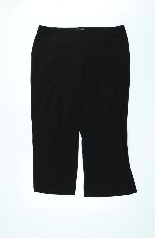Womens UK Size 16 Papaya Regular Fit  Black Trousers