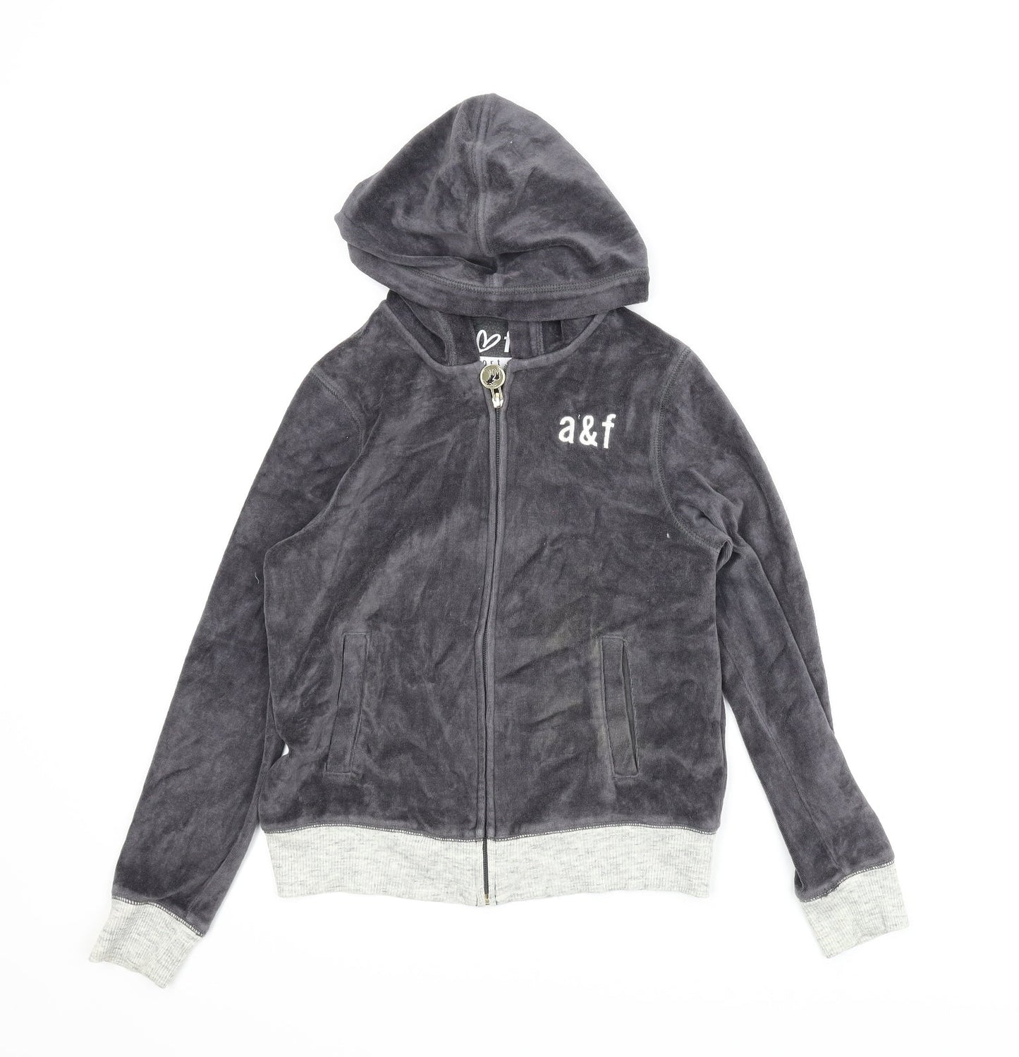 A&F Boys Grey   Full Zip Hoodie Size 11-12 Years