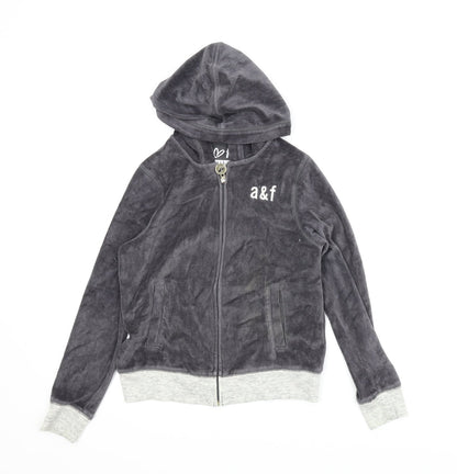 A&F Boys Grey   Full Zip Hoodie Size 11-12 Years