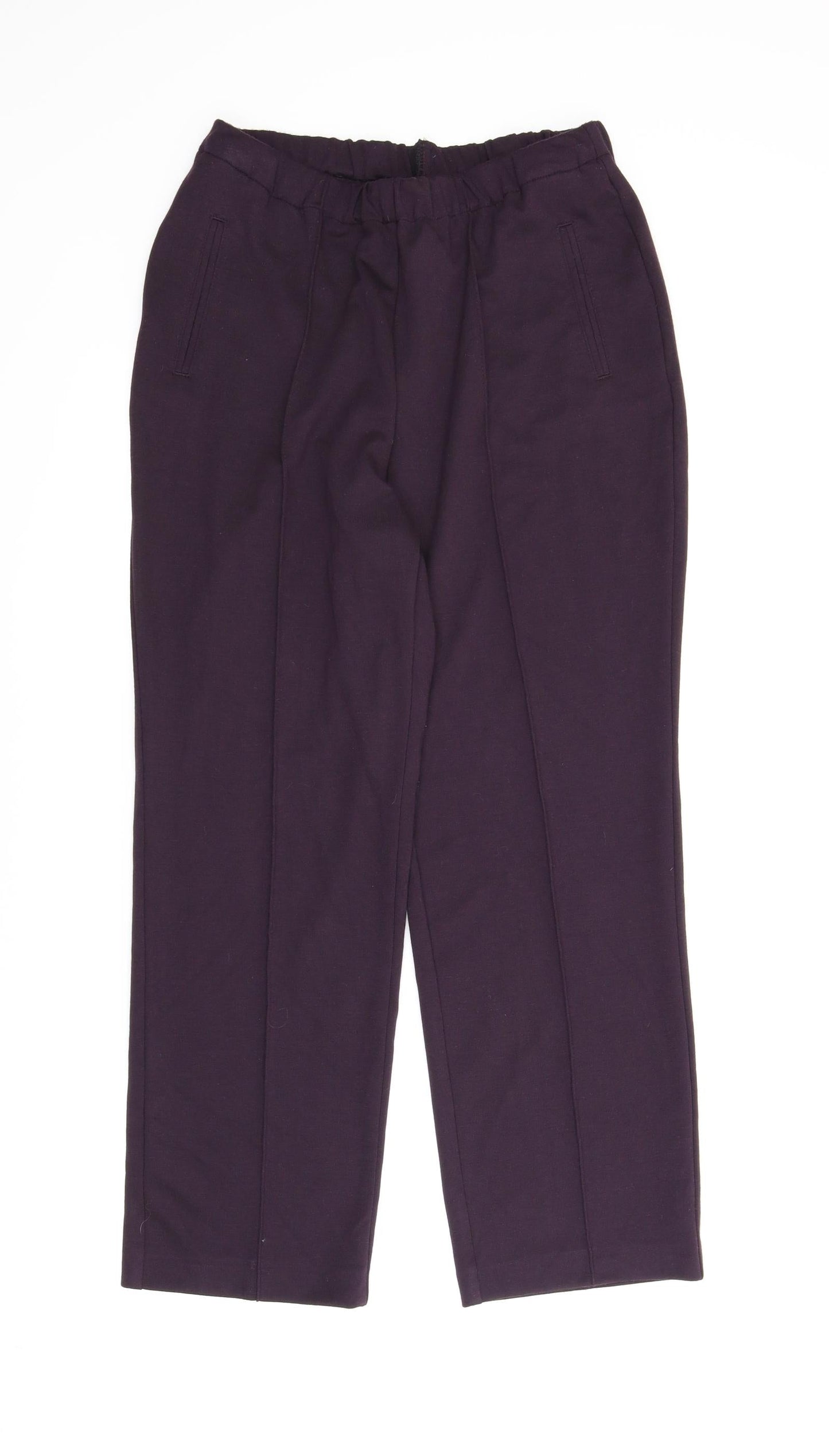 Womens UK Size 16 Preworn Regular Fit Capri Purple Trousers