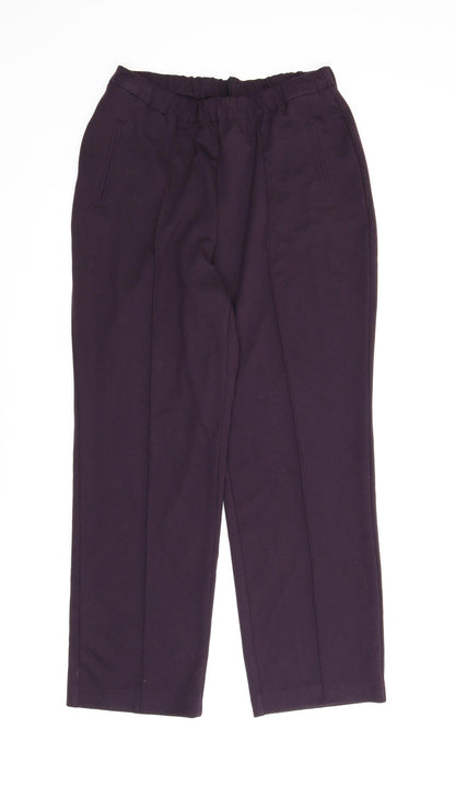Womens UK Size 16 Preworn Regular Fit Capri Purple Trousers