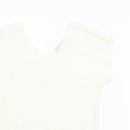 Per Una Womens White   Vest Jumper Size 10